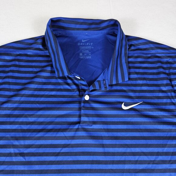 Nike Logo Polo Shirt Size XXL Stripe Dri-Fit Stretch Golf Performance CU9858-455 - Picture 4 of 11